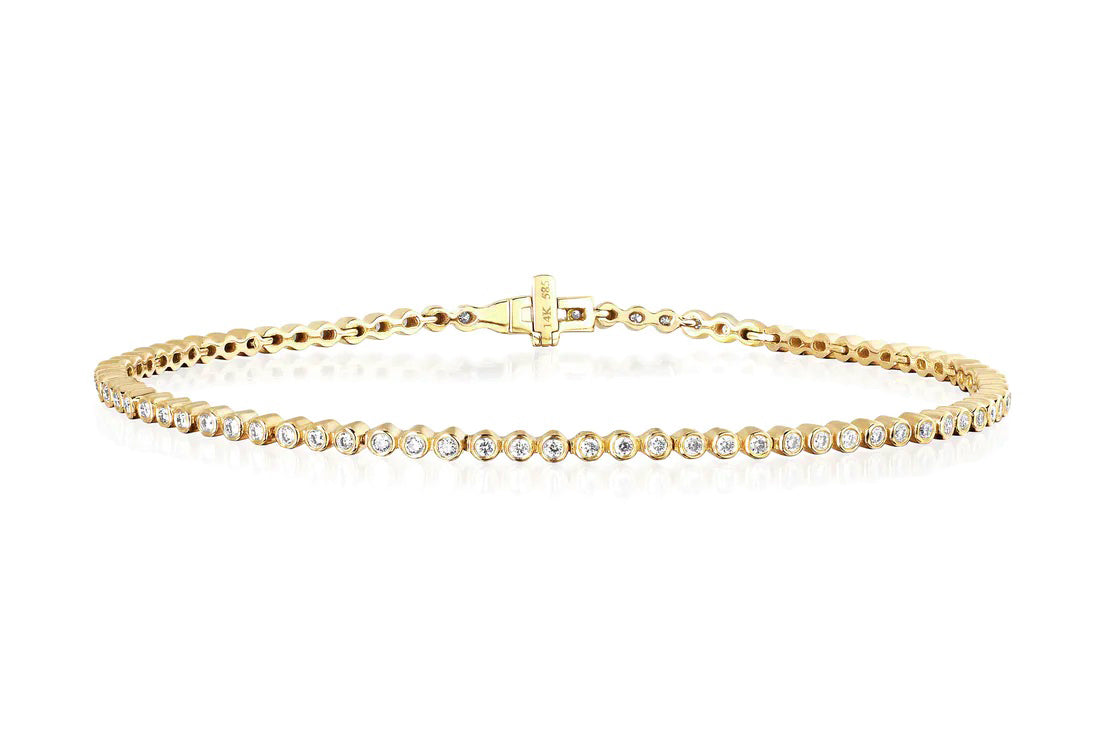 Diamond Bezel Eternity Bracelet in 14k yellow gold