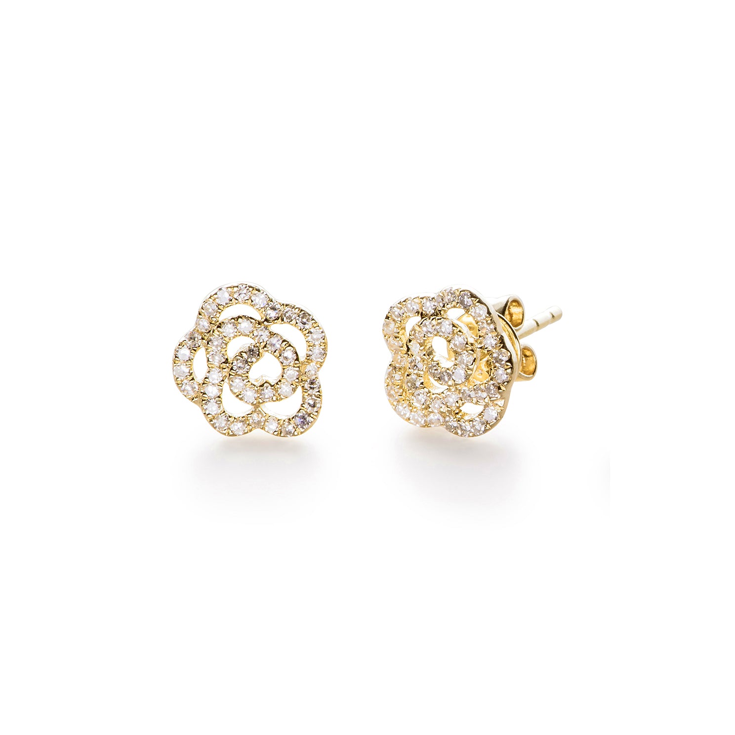 Diamond Rose Stud Earring