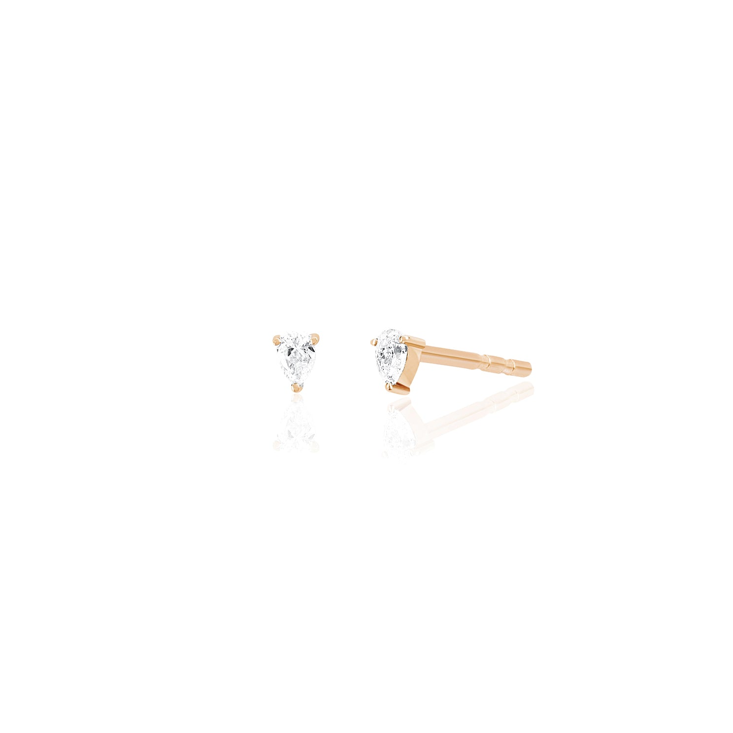 Diamond Mini Pear Stud Earring