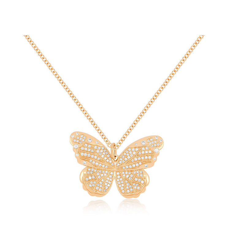 Pavé Diamond Jumbo Butterfly Necklace