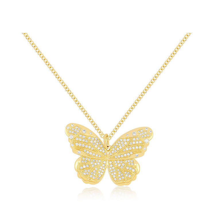 Pavé Diamond Jumbo Butterfly Necklace