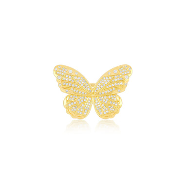 Pavé Diamond Jumbo Butterfly Ring in 14k yellow gold
