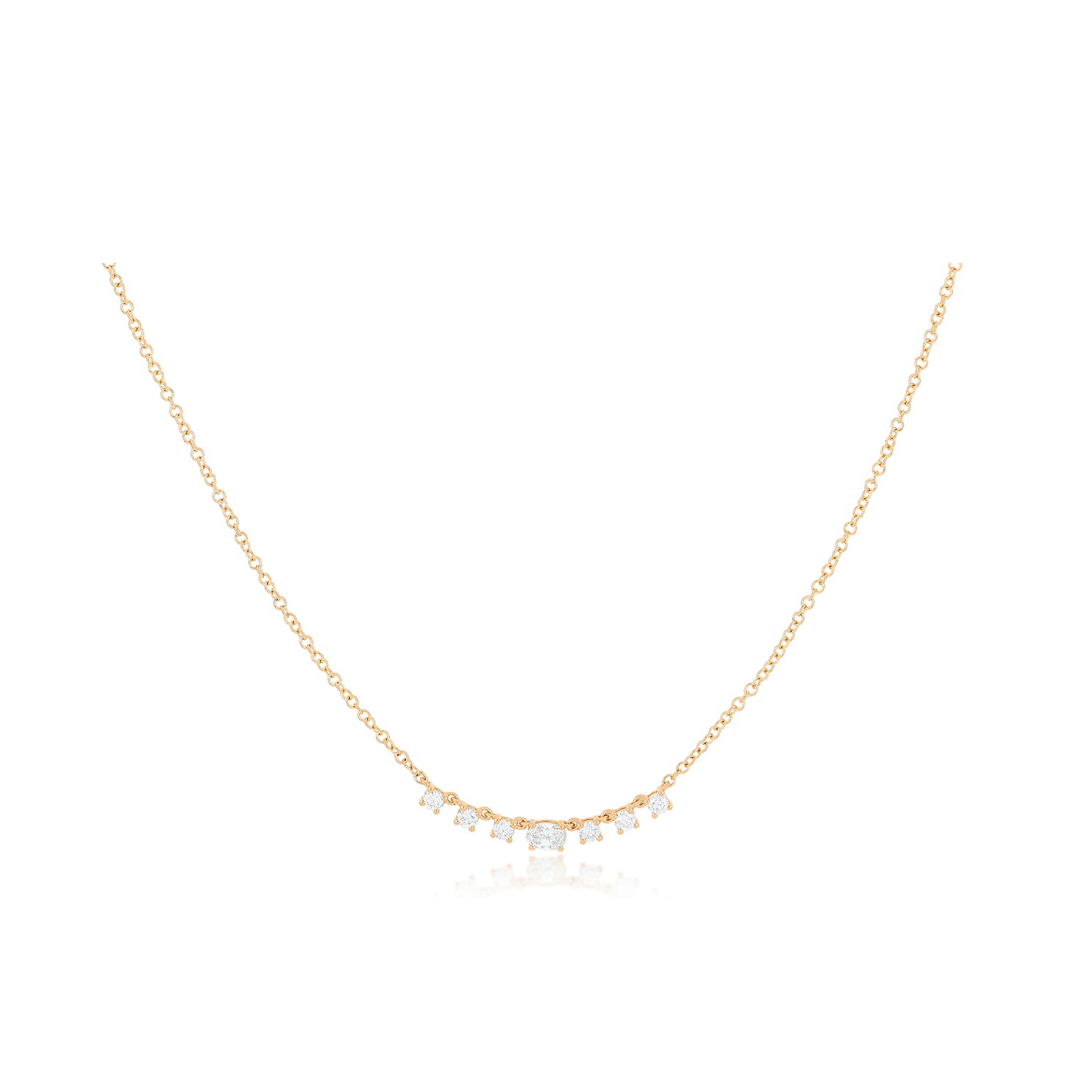 Diamond Carrie Necklace in 14k rose gold