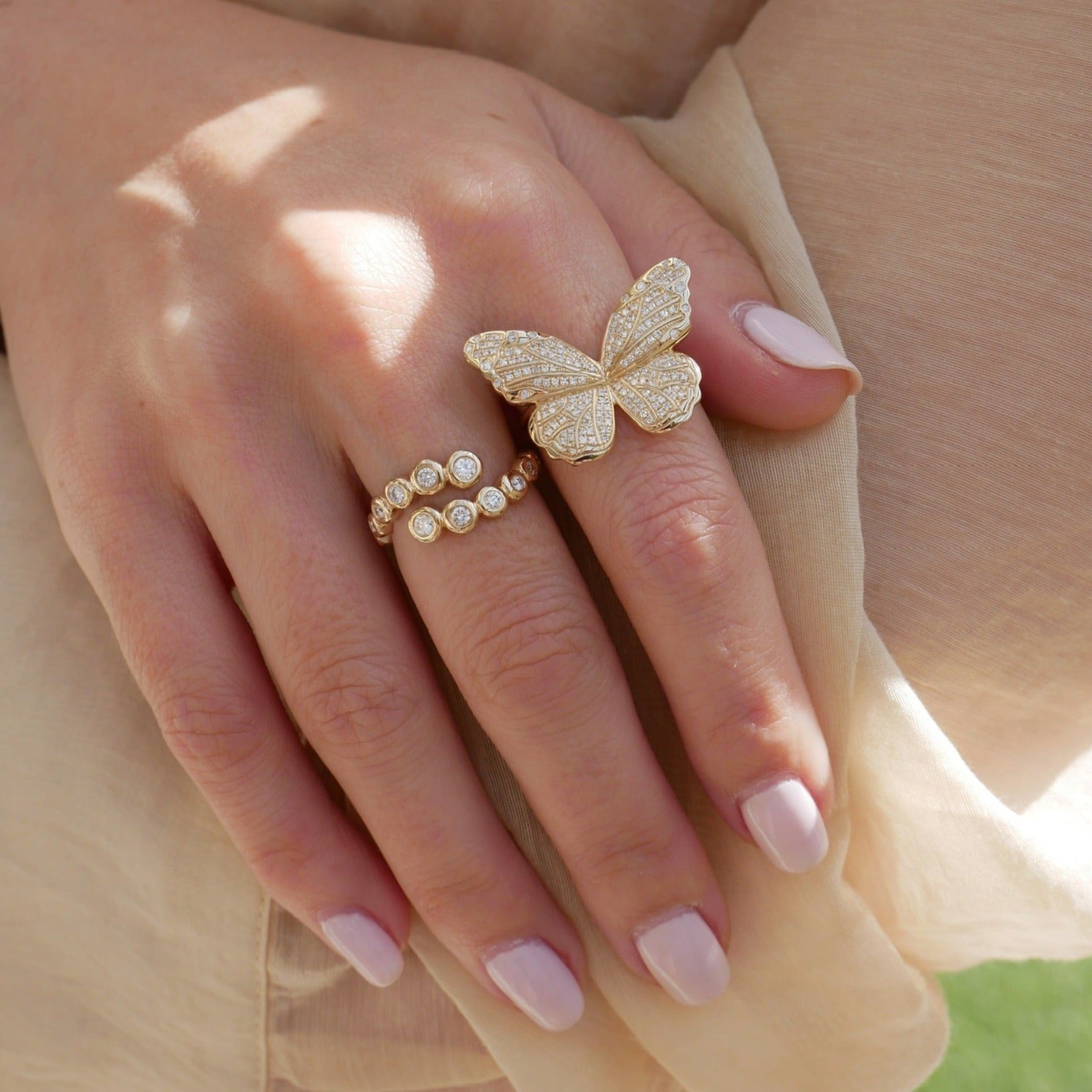 Pavé Diamond Jumbo Butterfly Ring