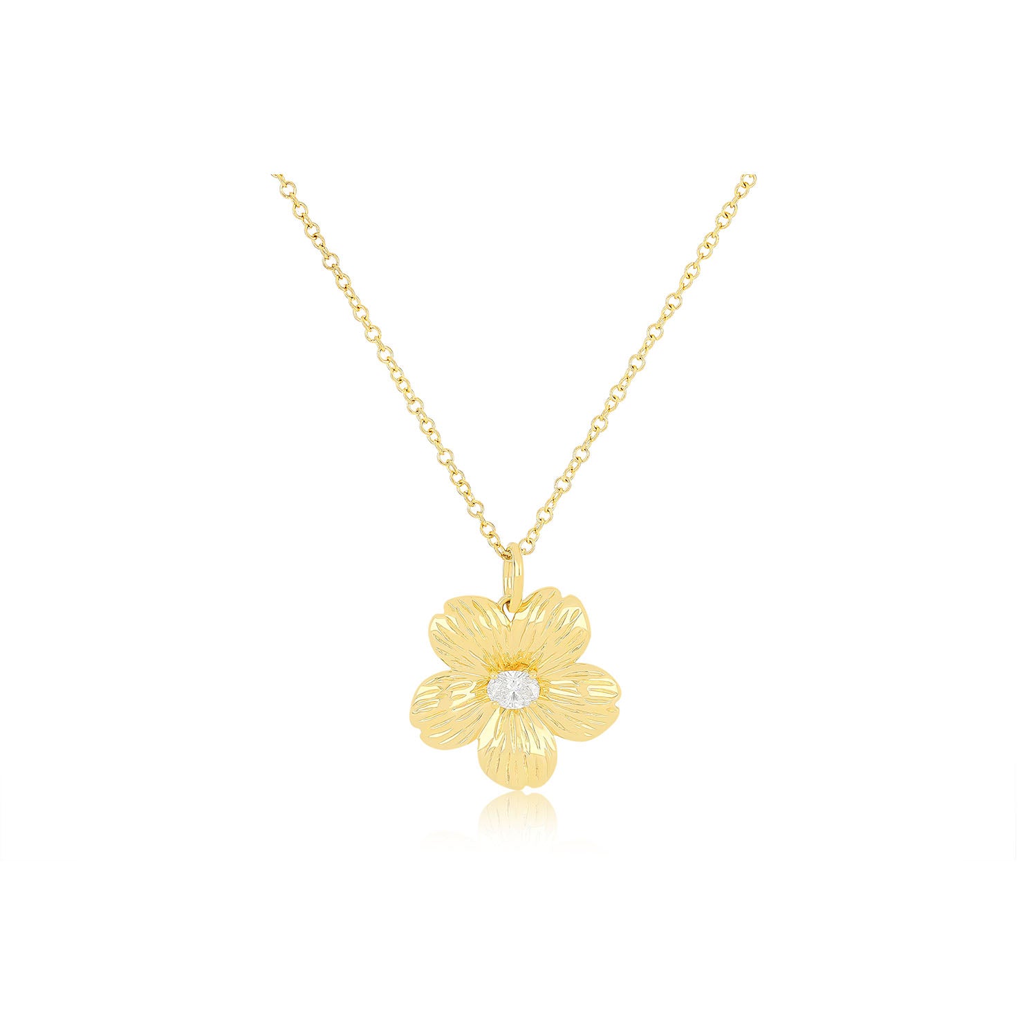 Cherry Blossom Necklace in 14k yellow gold