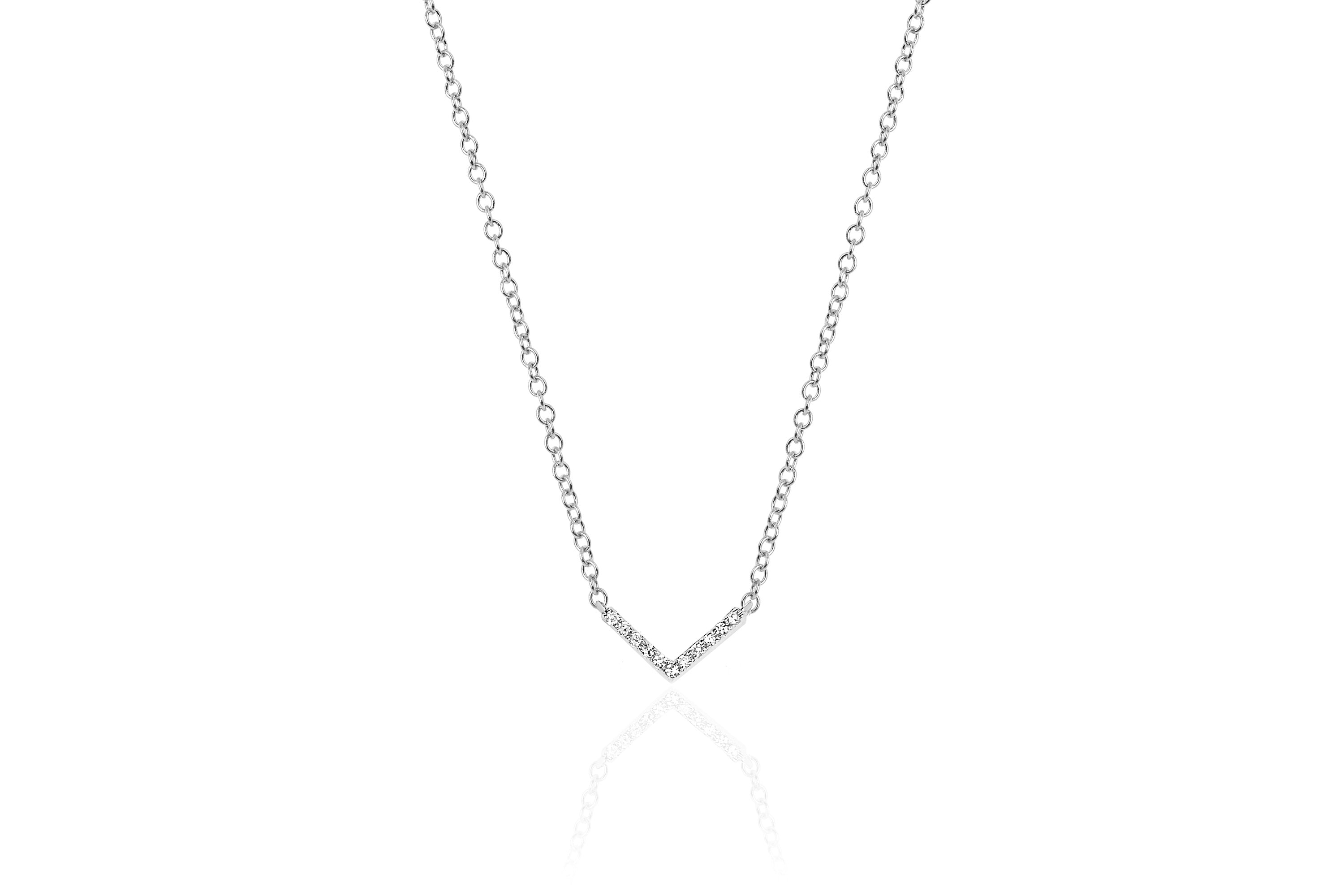 Diamond Mini Chevron Necklace