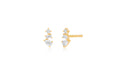 Multi Faceted Diamond Stud Earring in 14k yellow gold