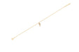 14k (karat) yellow gold 8-inch anklet with one singular angel wing covered in 30 round diamonds.