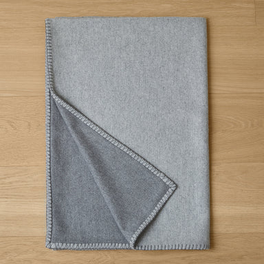 Reversible Stitch Throw Blanket in Light Grey and Slate