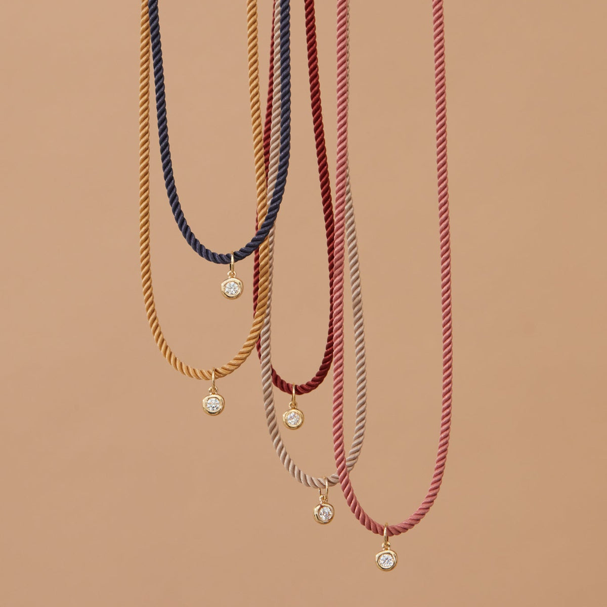 Diamond Pillow Cord Necklace In Sandstone