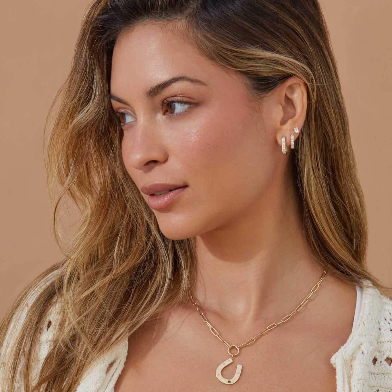 Diamond Baguette Jumbo Lola Huggie Earring