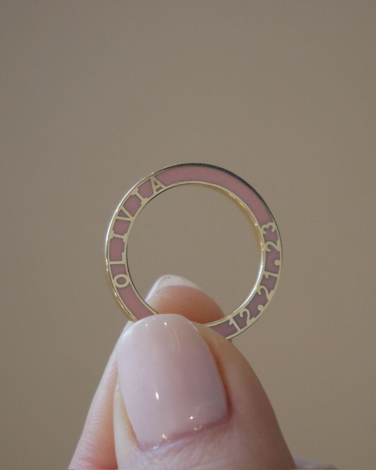 Diamond and Enamel  Personalized Eternity Band