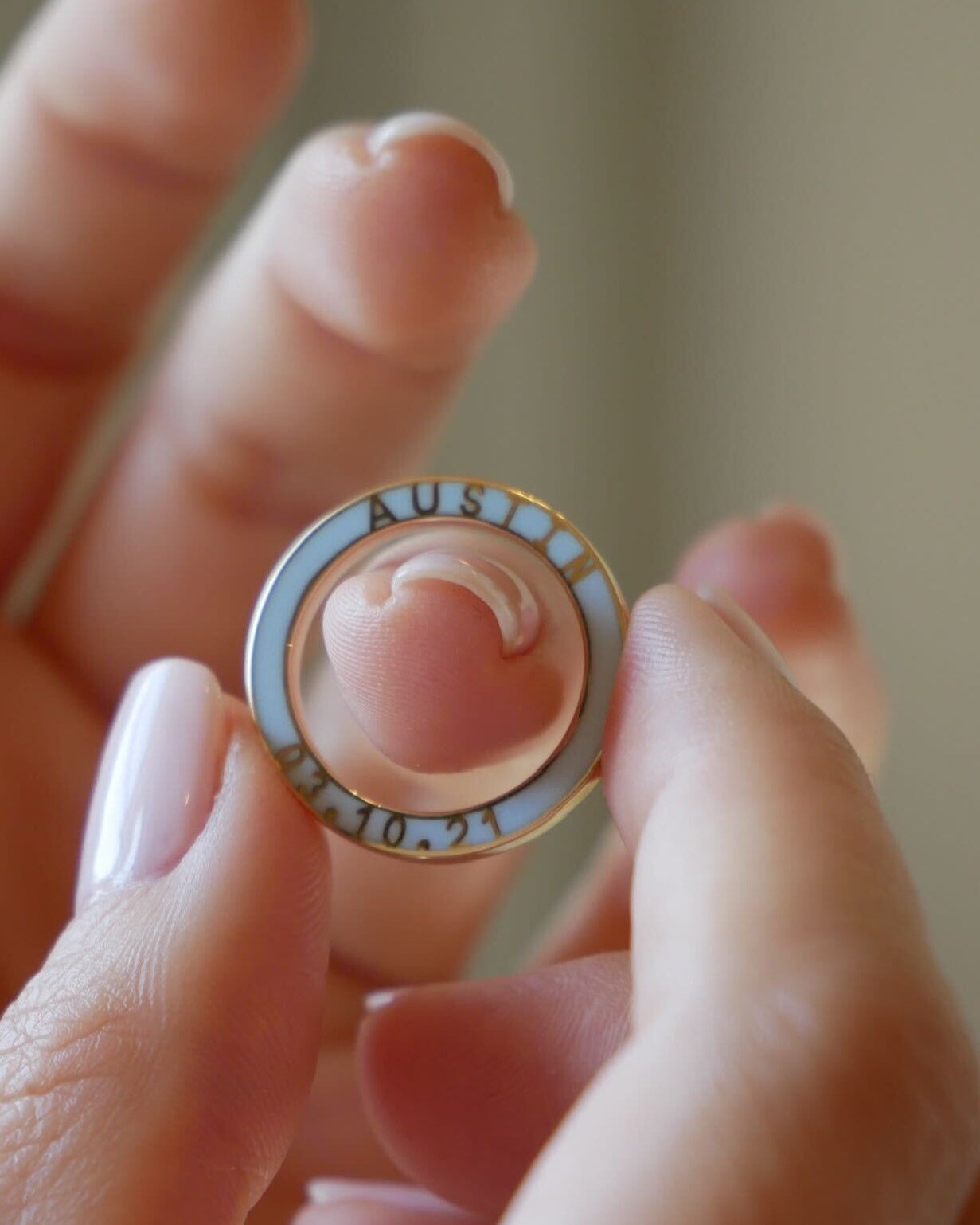 Diamond and Enamel  Personalized Eternity Band