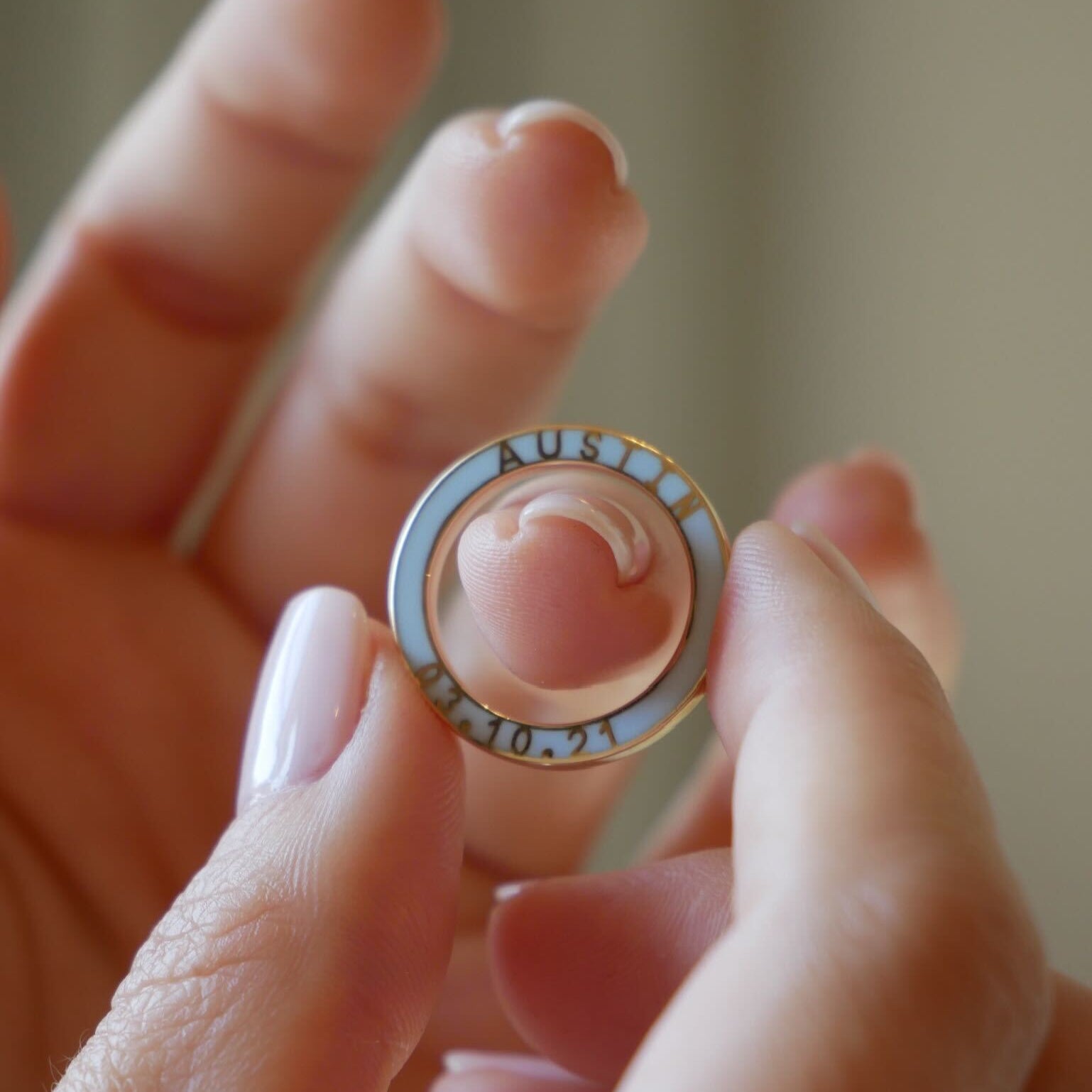 Diamond and Enamel  Personalized Eternity Band