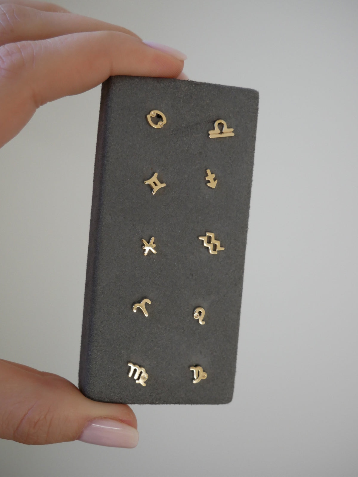 Mini Gold Zodiac Stud Earring