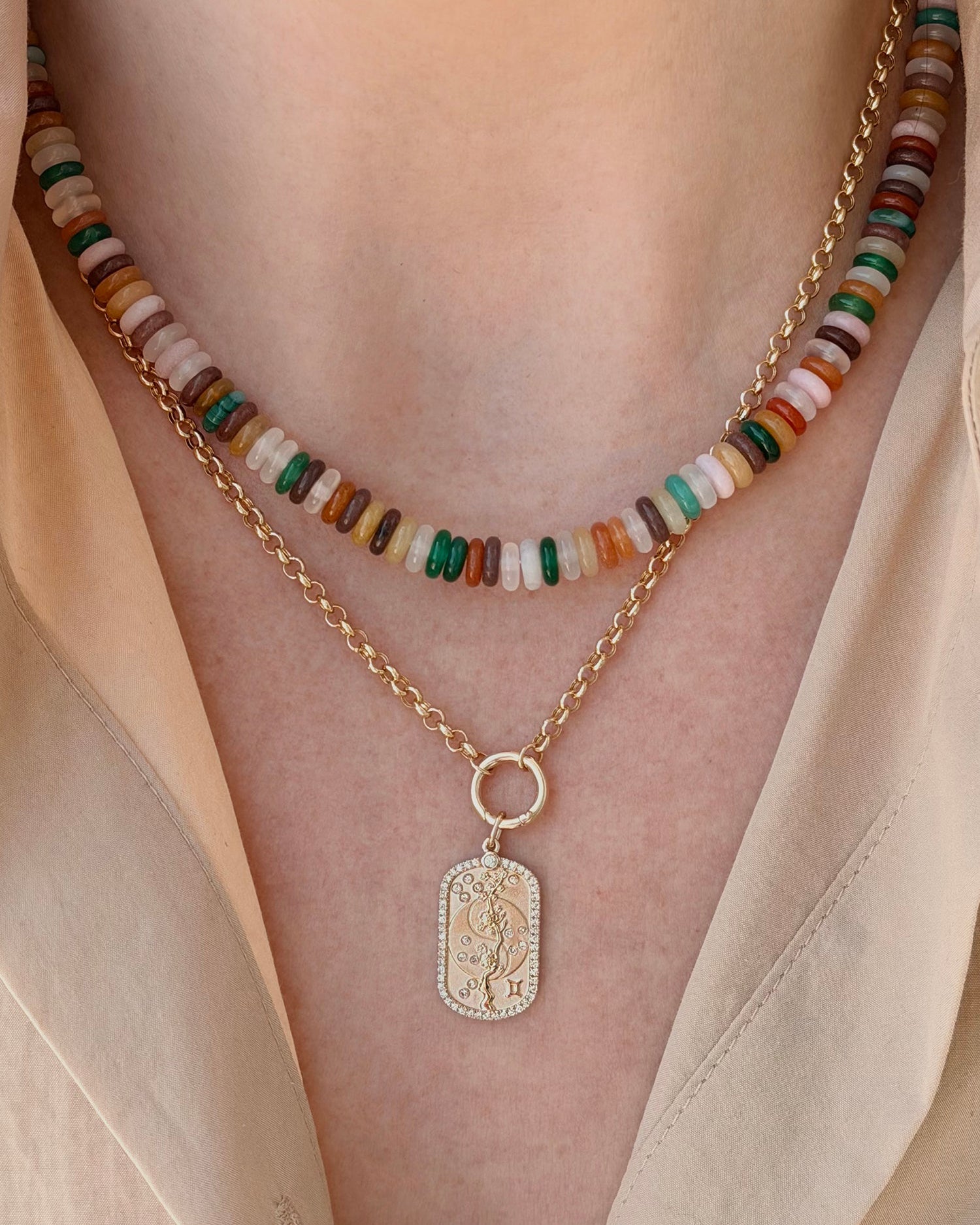 Desert Mix Rondelle Bead Necklace