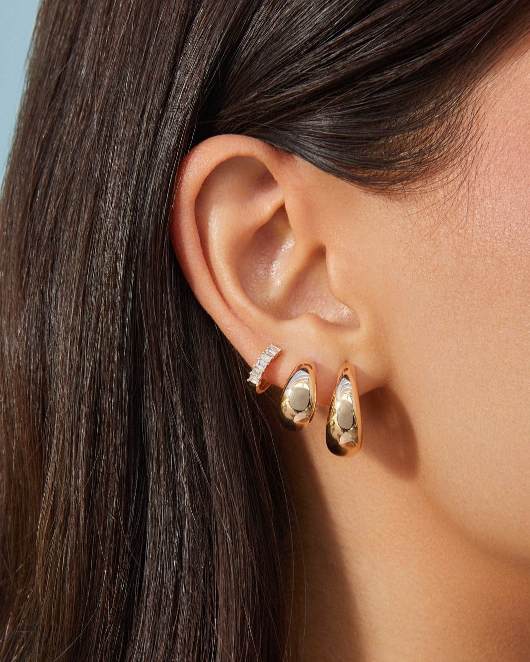 Gold Jumbo Dome Huggie Earrings