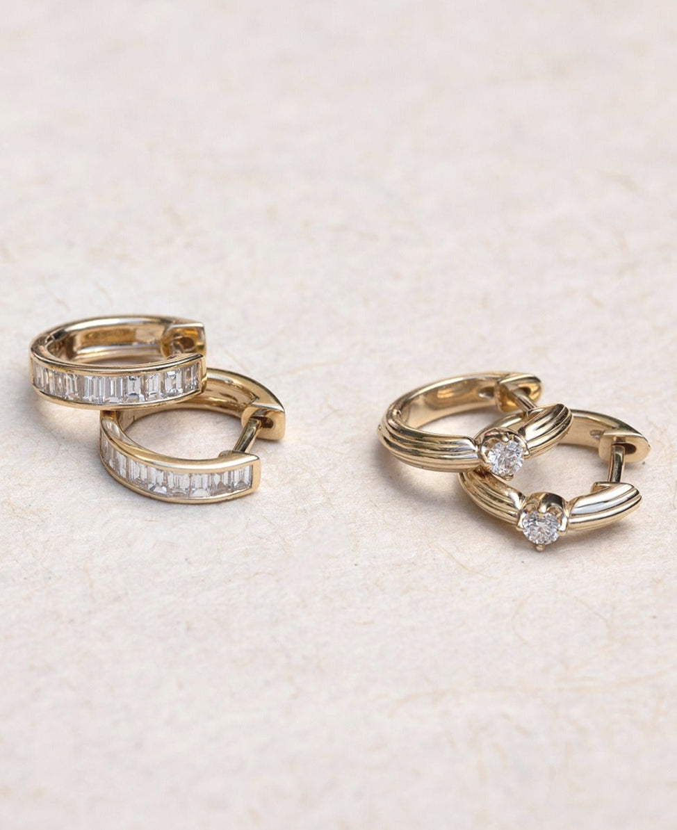 Diamond Zoe Huggie Earrings