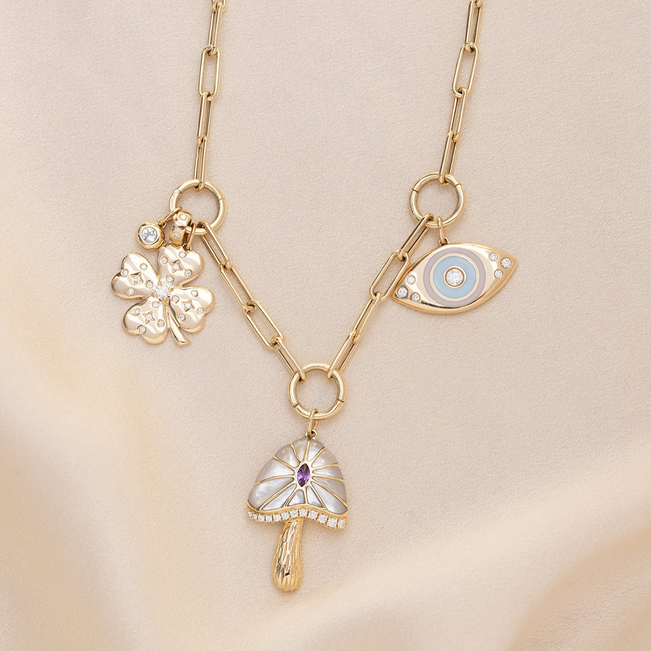 Diamond and Gold Charm Spacer