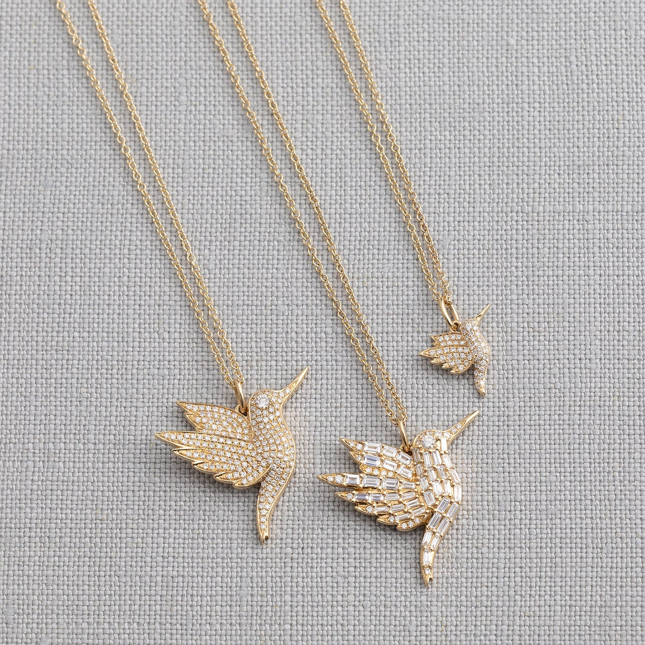 Pave Diamond Hummingbird Charm