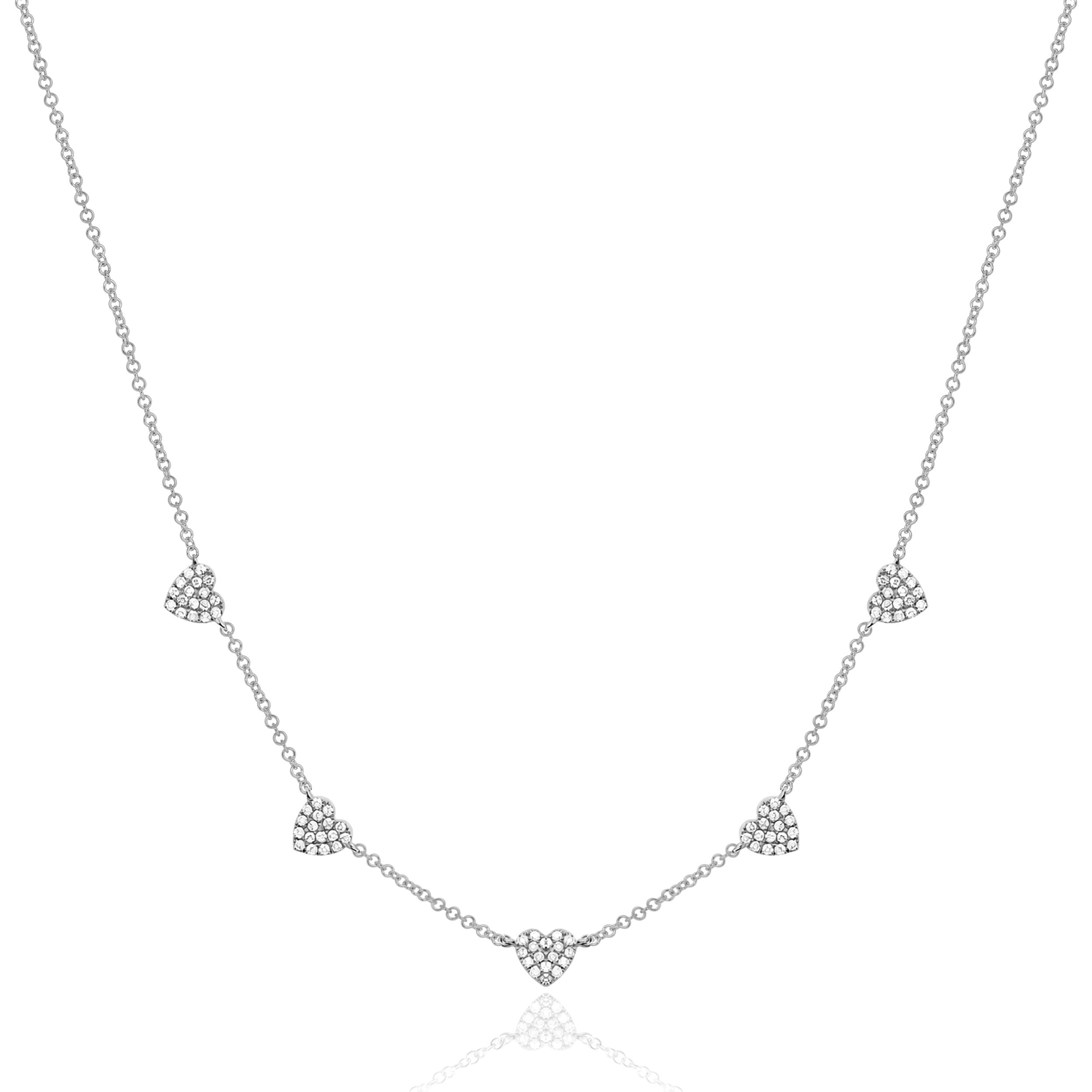 5 Diamond Mini Heart Necklace