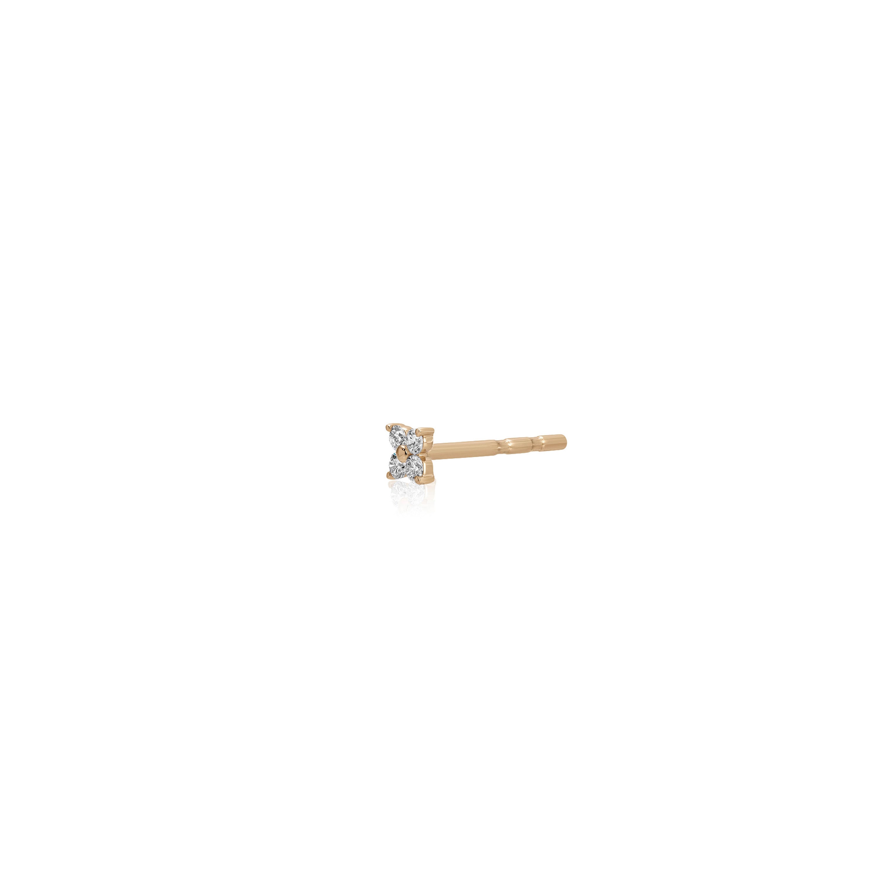 Mini Diamond Fleur Stud Earring