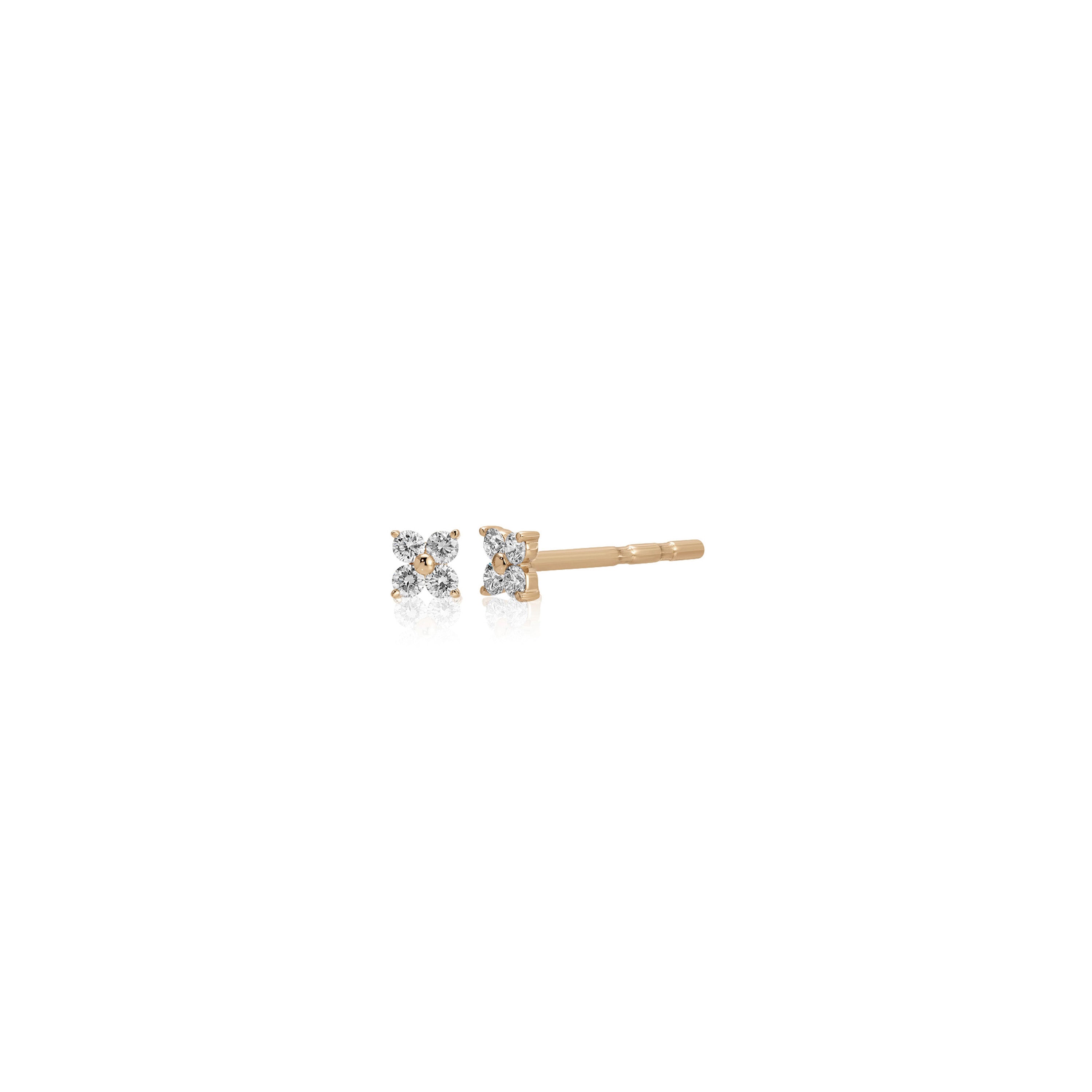 Mini Diamond Fleur Stud Earring
