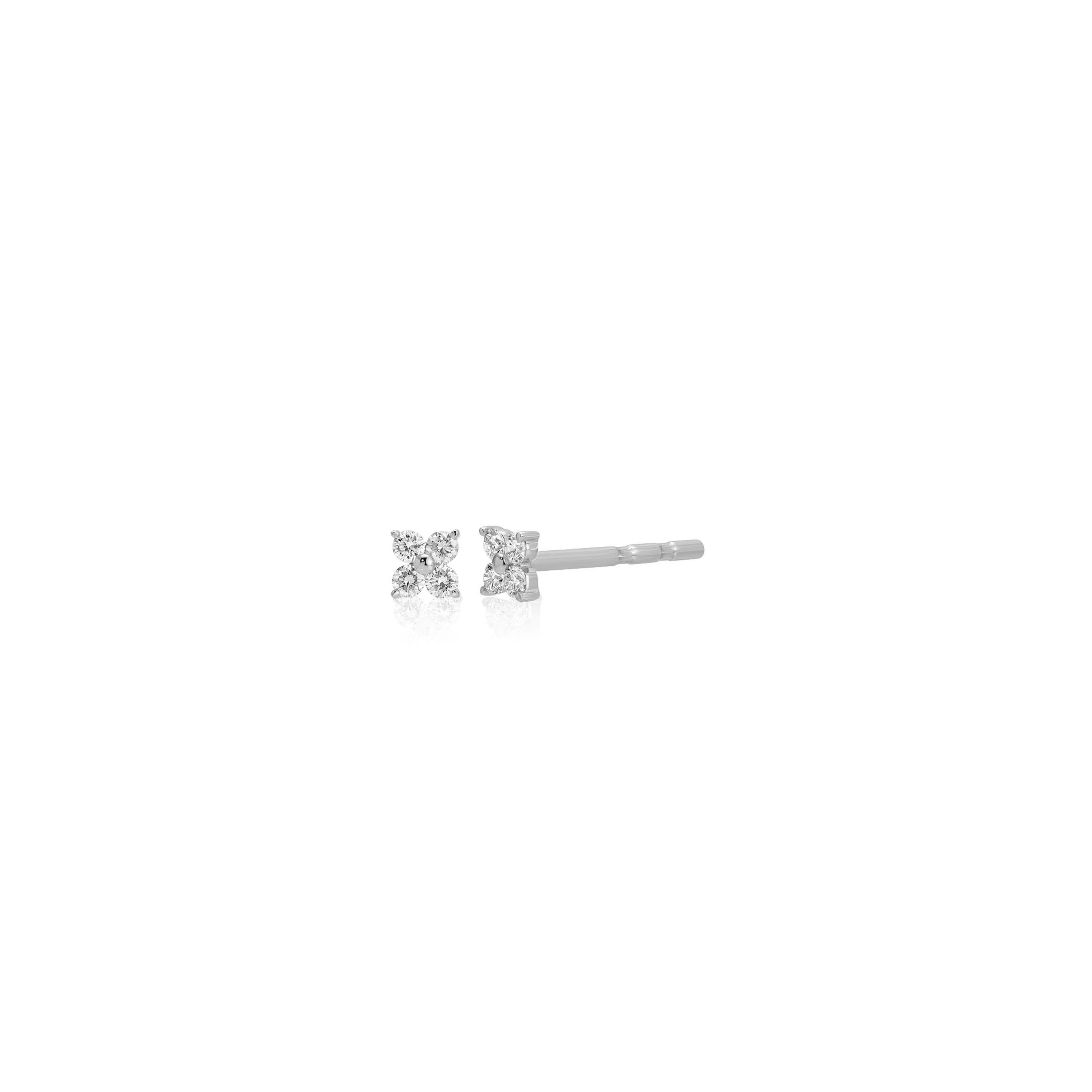 Mini Diamond Fleur Stud Earring