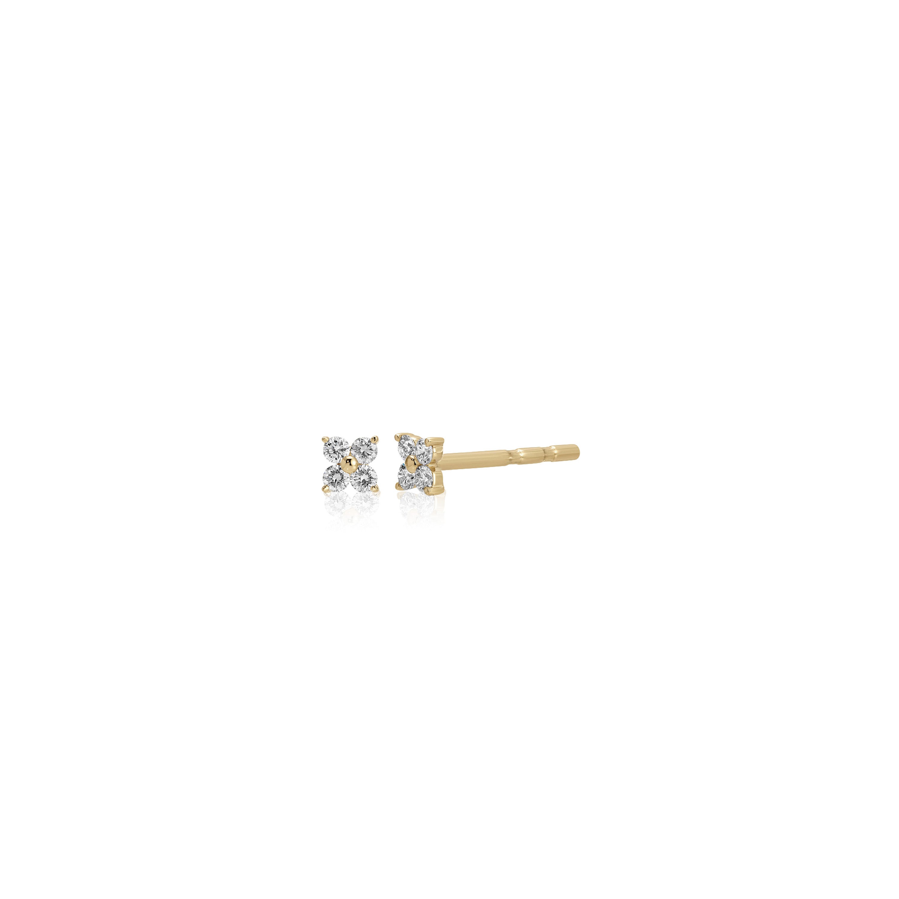 Mini Diamond Fleur Stud Earring