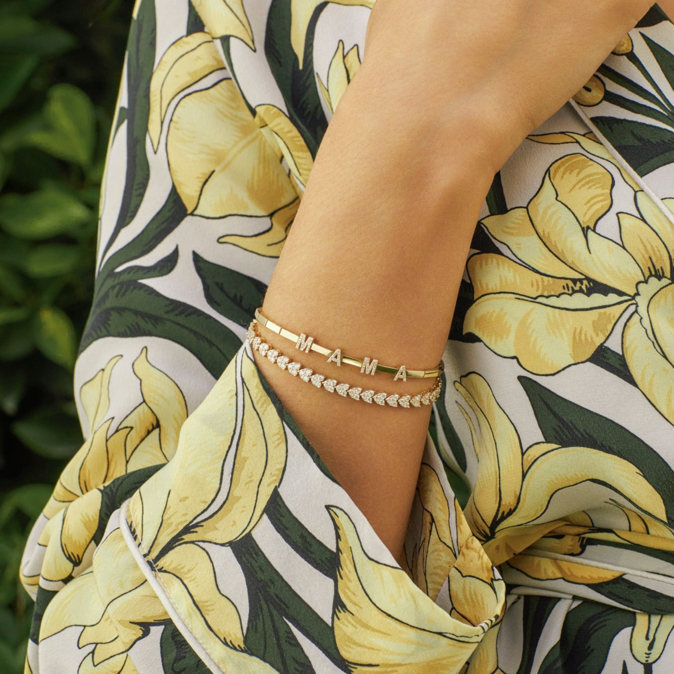 Gold Diamond Mama Bracelet