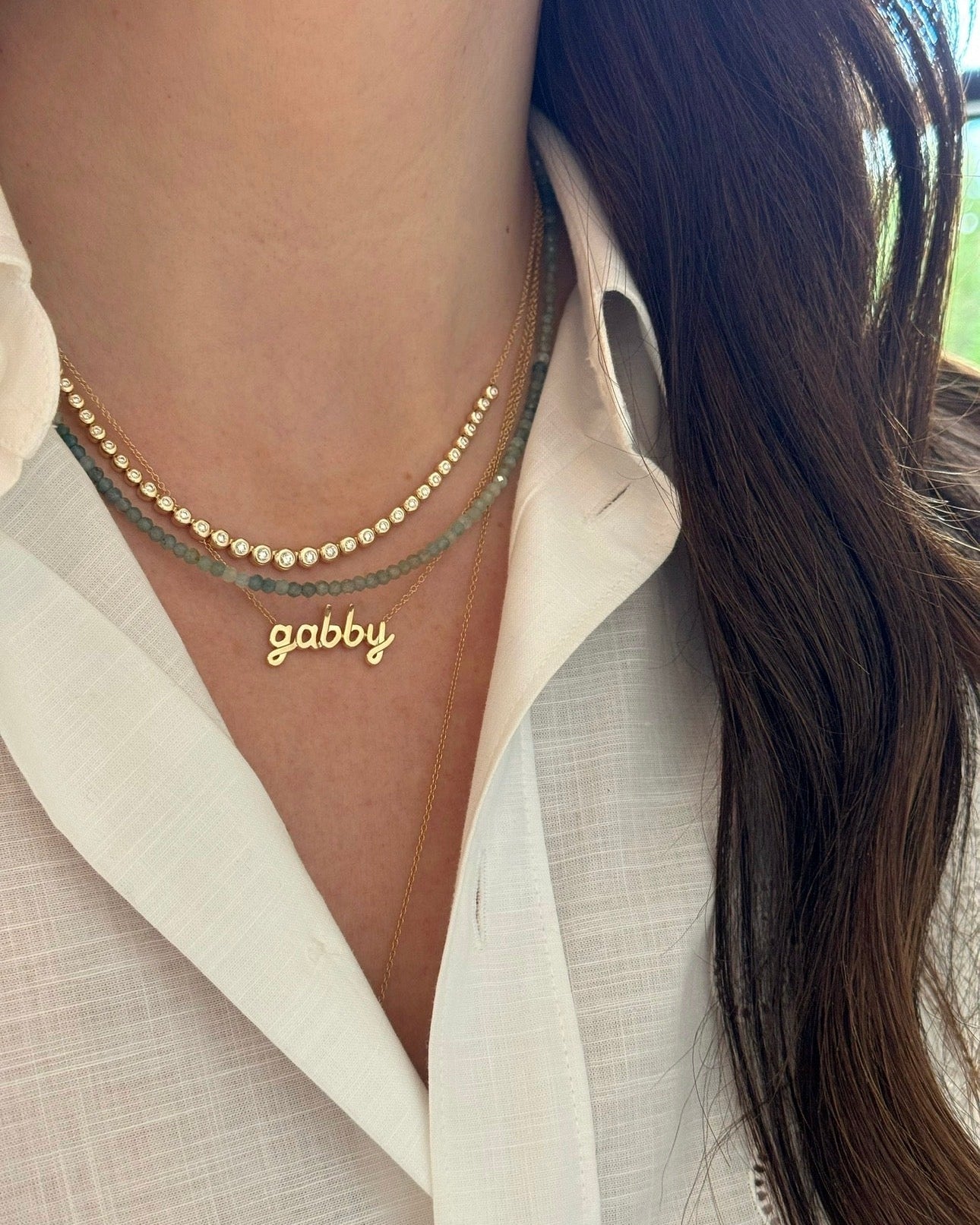 Gold Script Name Necklace