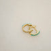 Reversible Diamond & Turquoise Mini Huggie Earring in 14k yellow gold