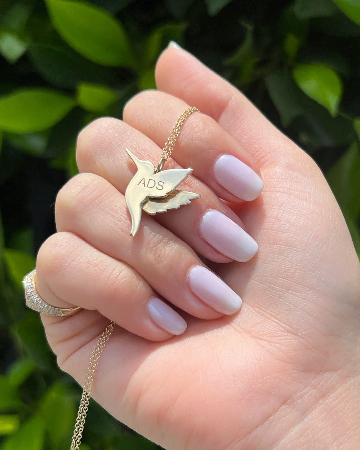 Diamond Baguette Hummingbird Necklace