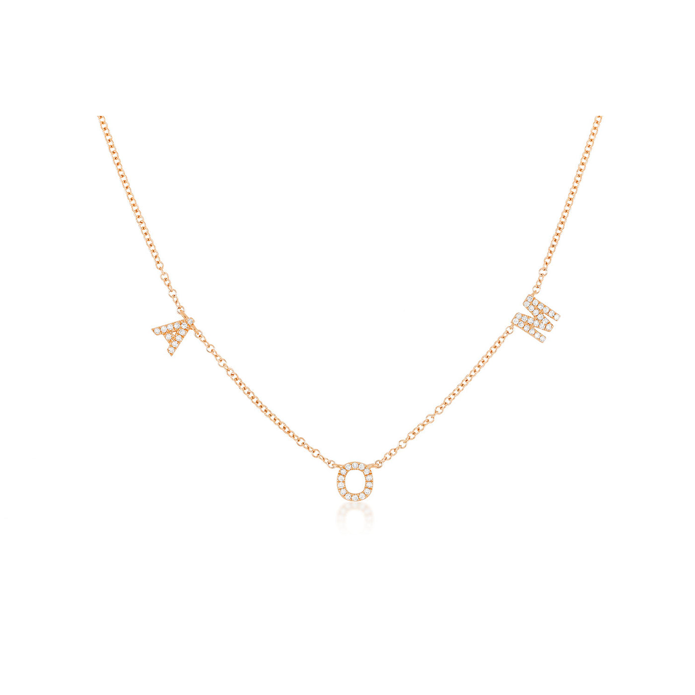 Diamond Triple Initial Necklace