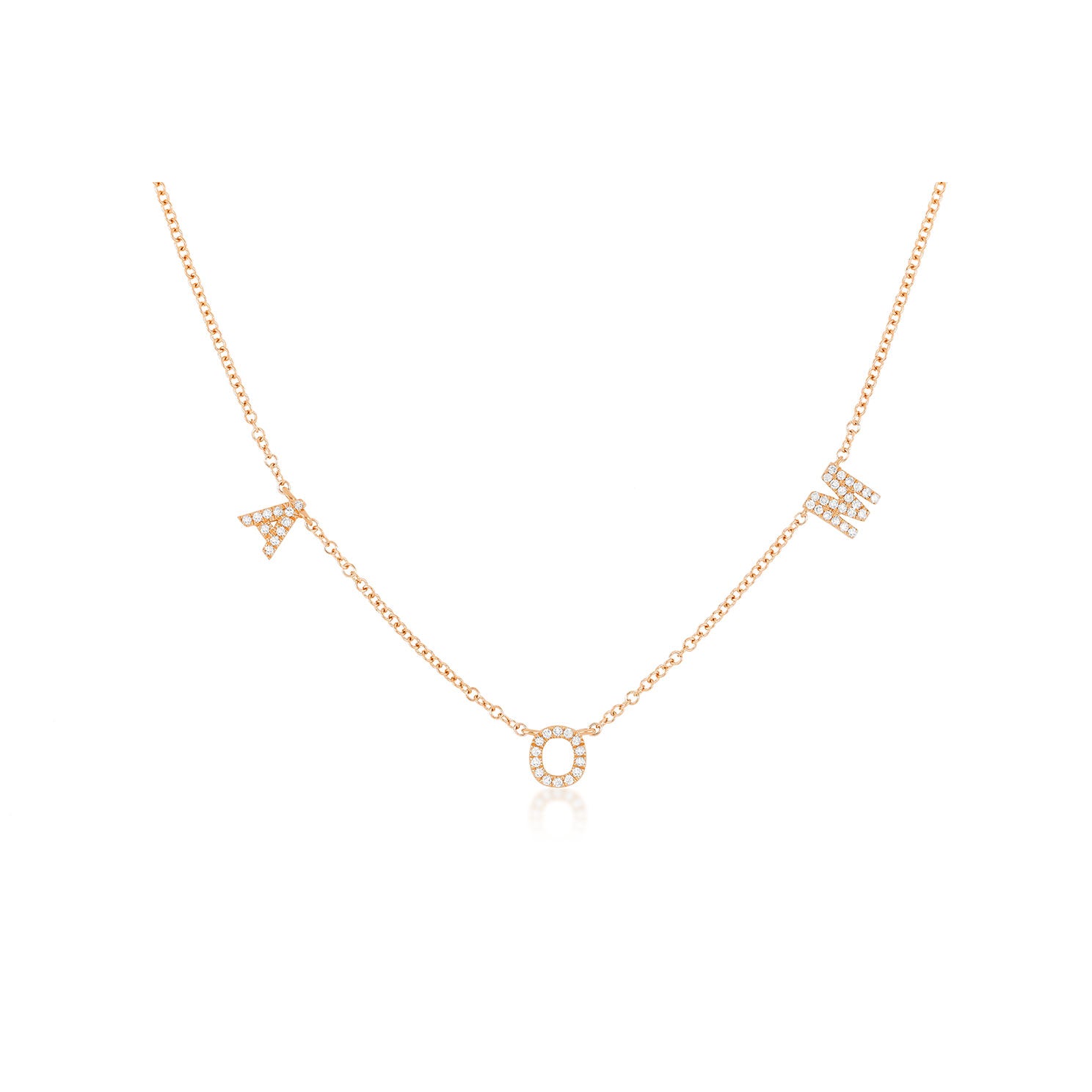 Diamond Triple Initial Necklace