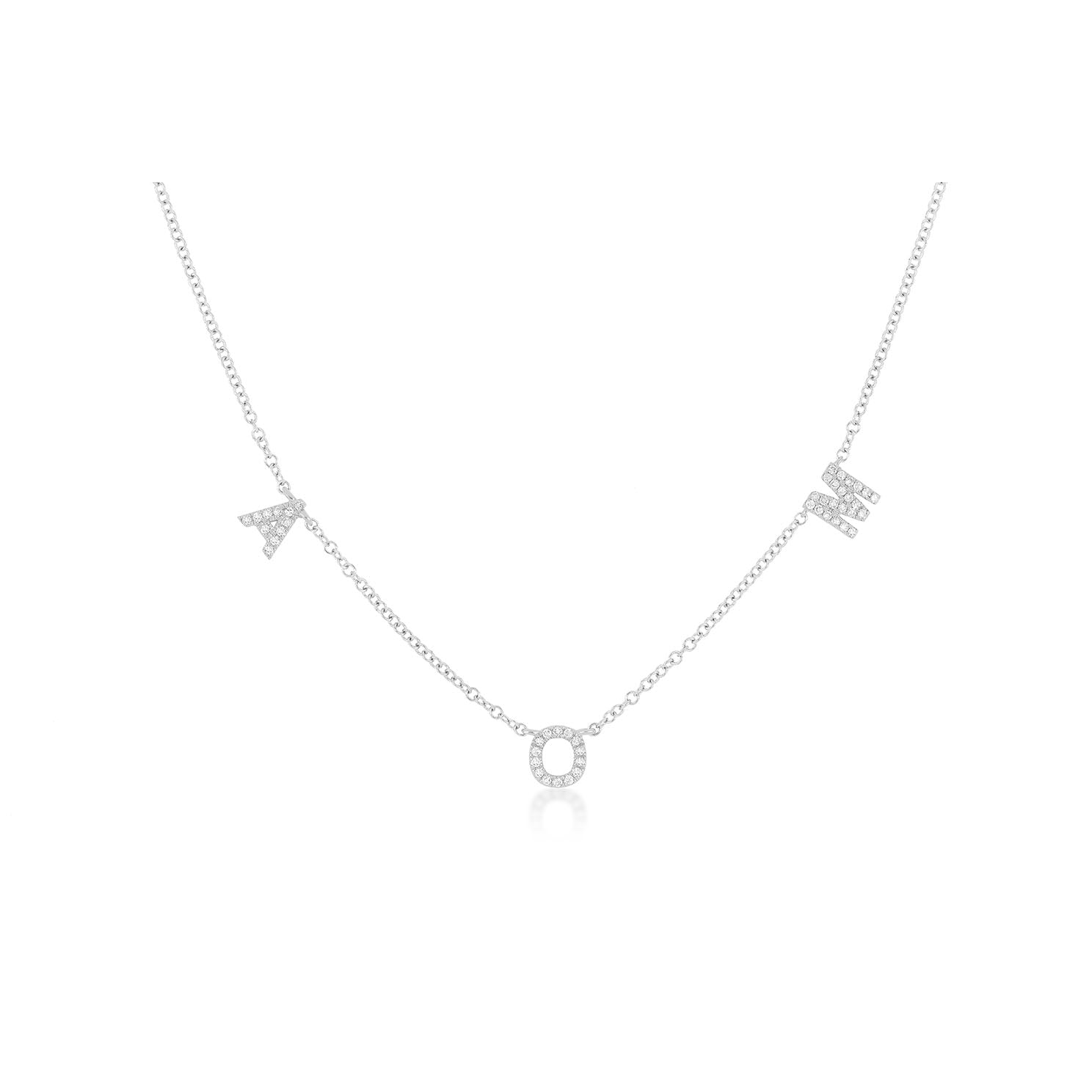 Diamond Triple Initial Necklace