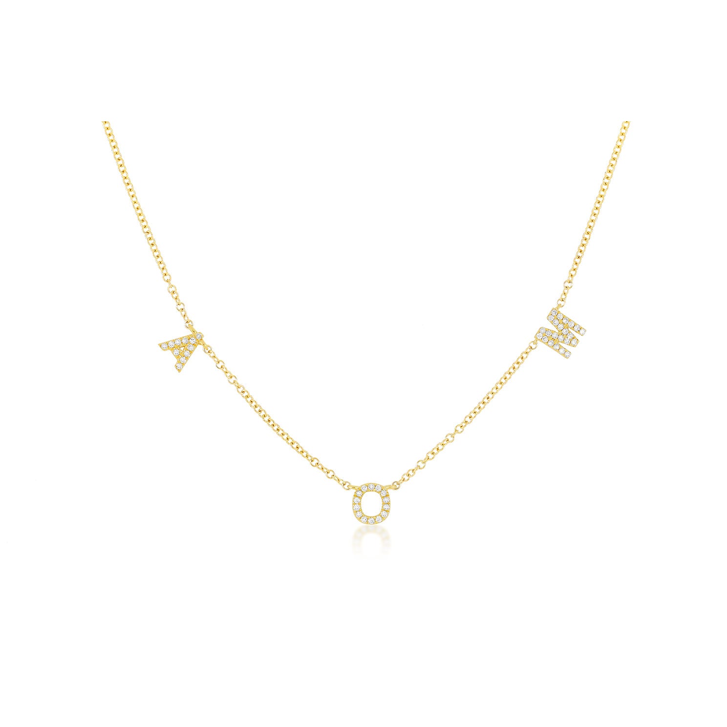 Diamond Triple Initial Necklace — EF Collection®