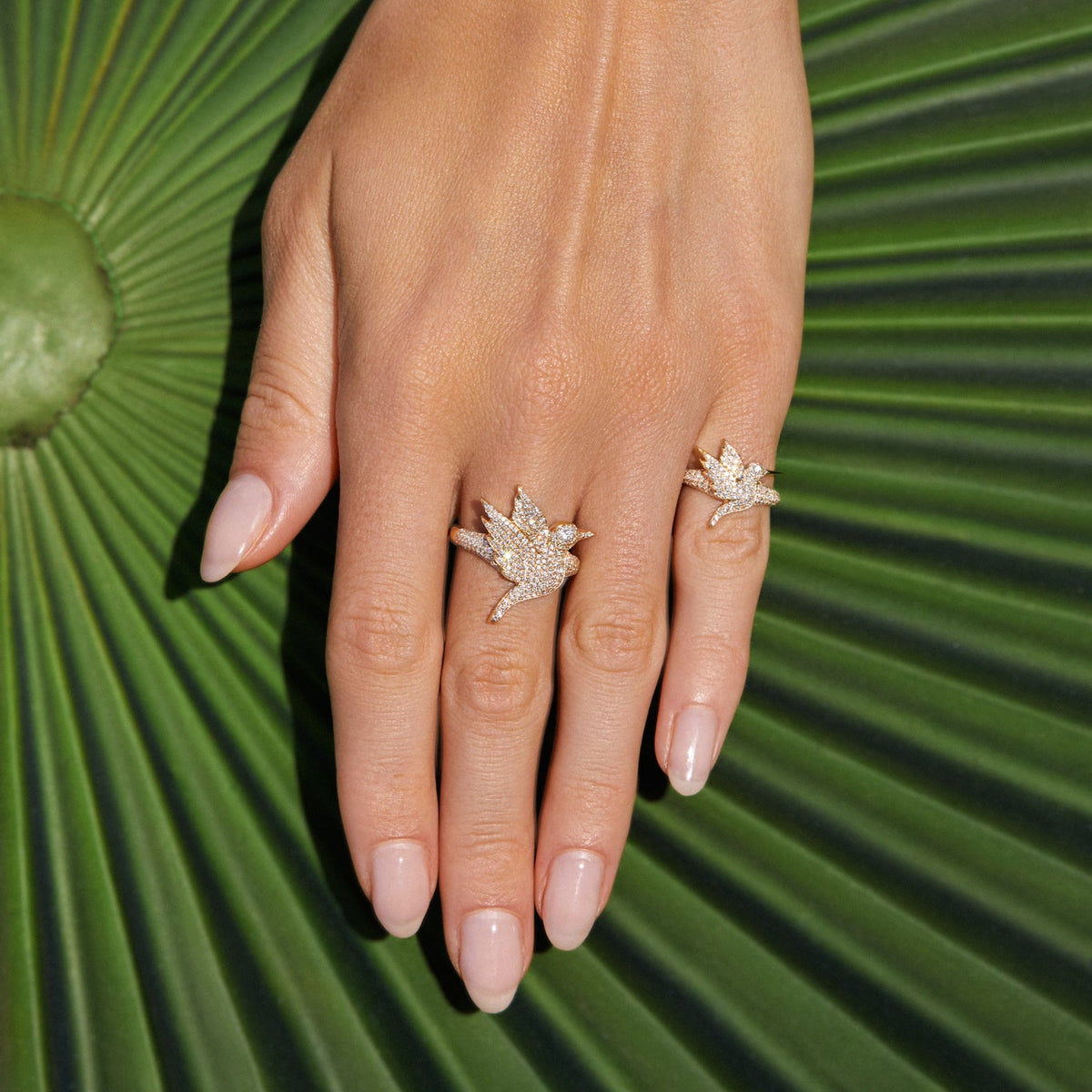 Pave Diamond Hummingbird Ring