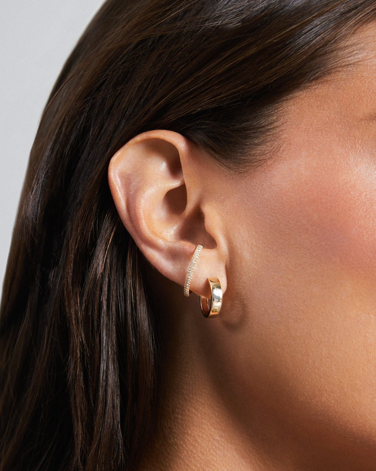 Diamond Cuffed Stud Earrings