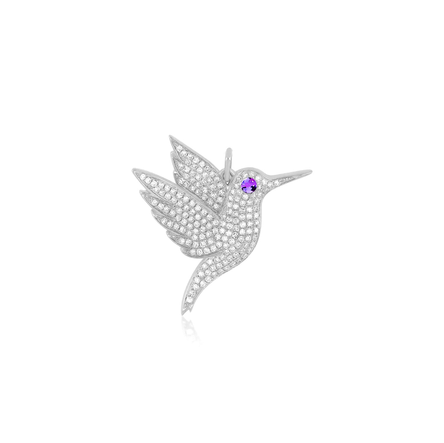 Pave Diamond Hummingbird Charm
