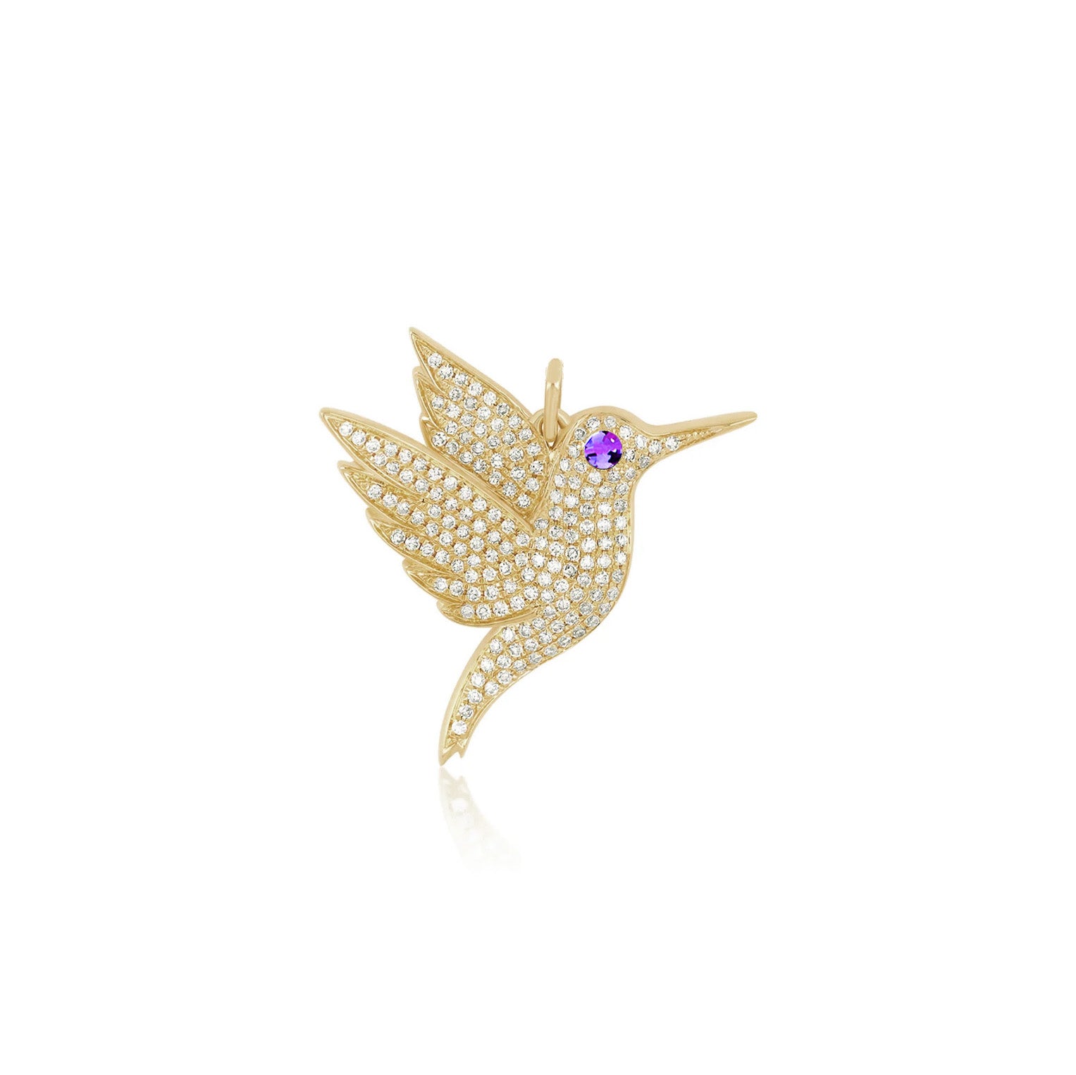 Pave Diamond Hummingbird Charm