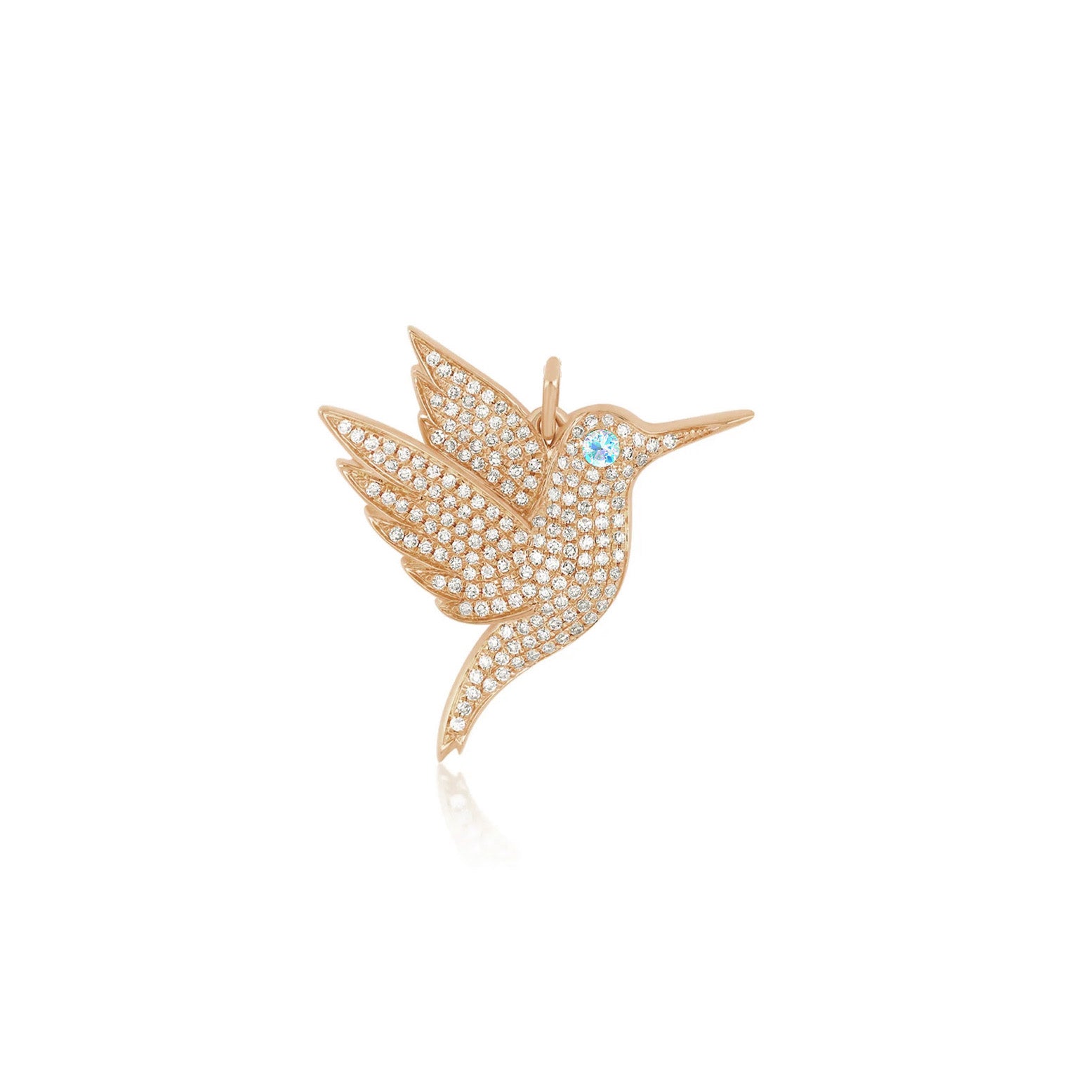 Pave Diamond Hummingbird Charm