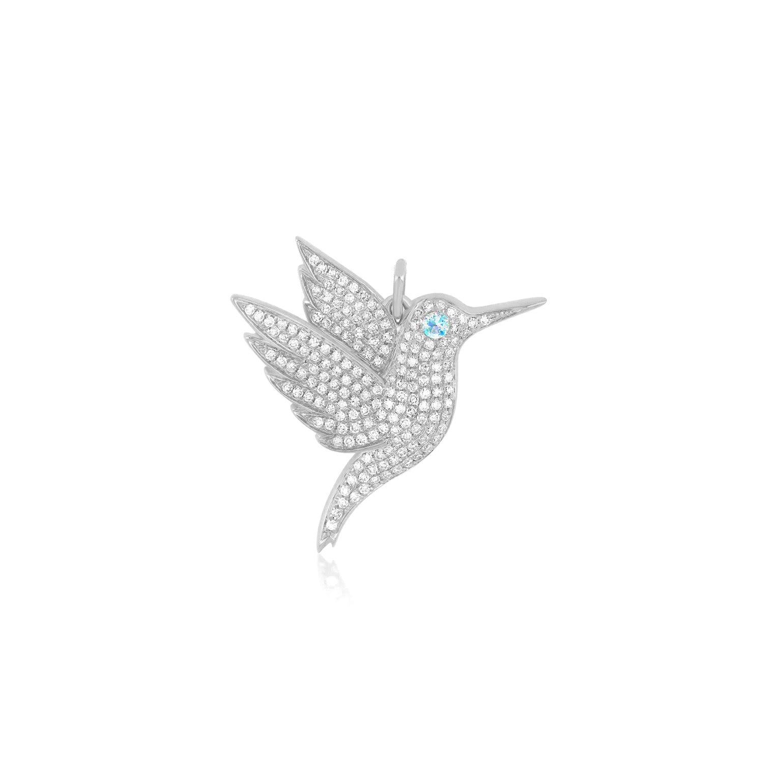 Pave Diamond Hummingbird Charm