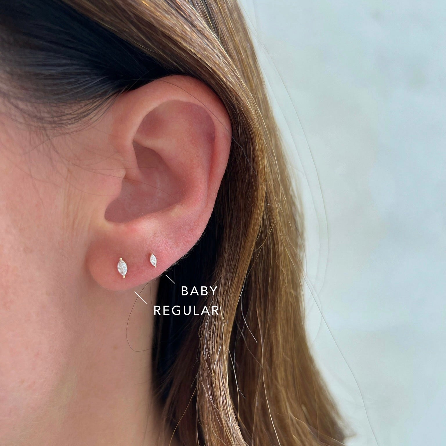 Single Diamond Marquise Stud Earring