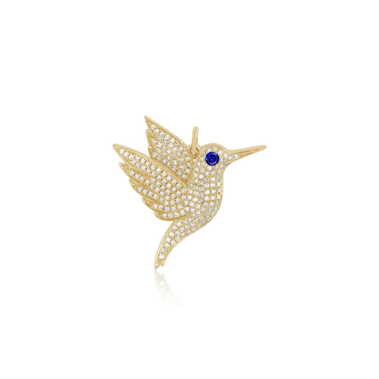 Pave Diamond Hummingbird Charm