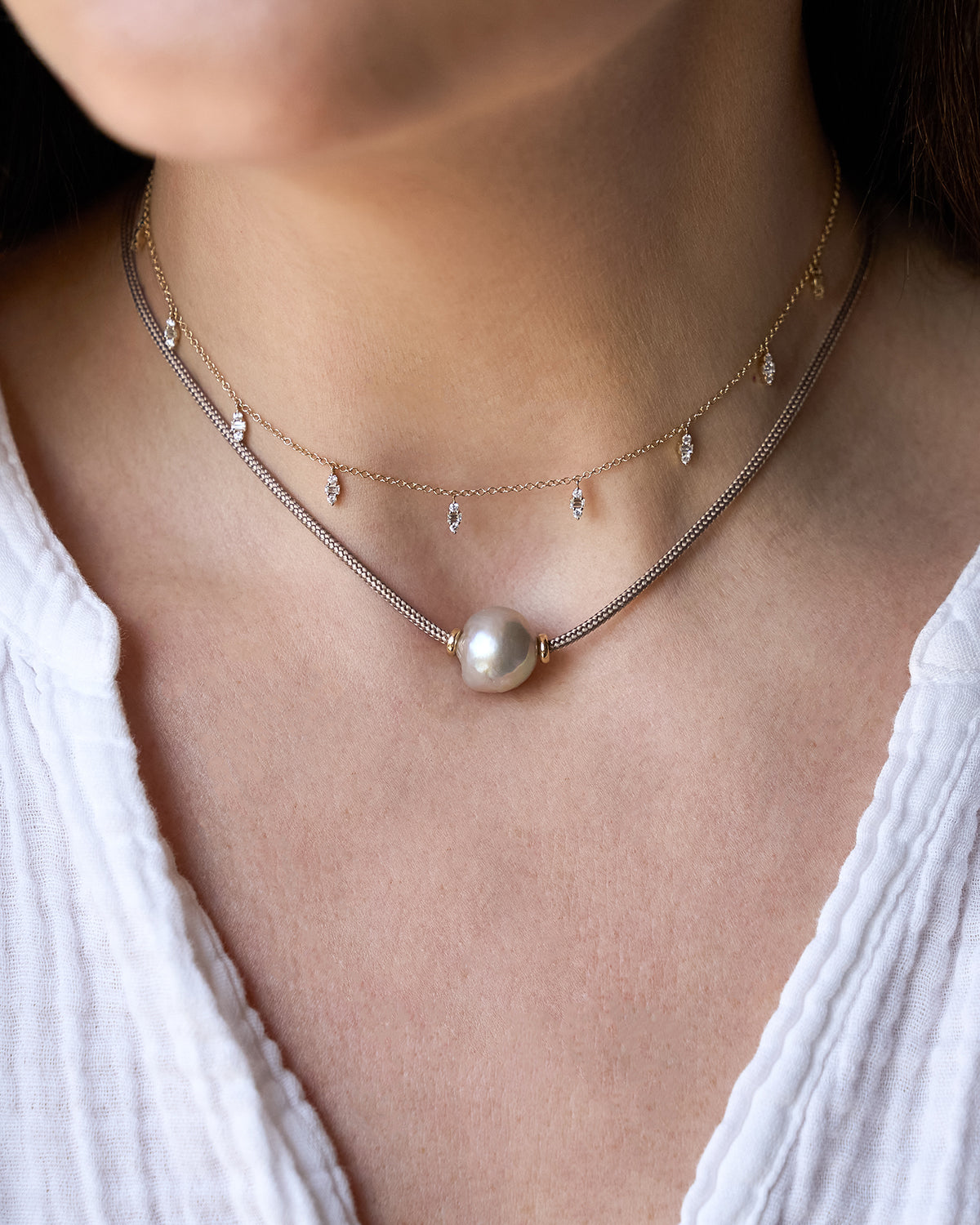 Mara Choker Necklace and Diamond Mia Necklace
