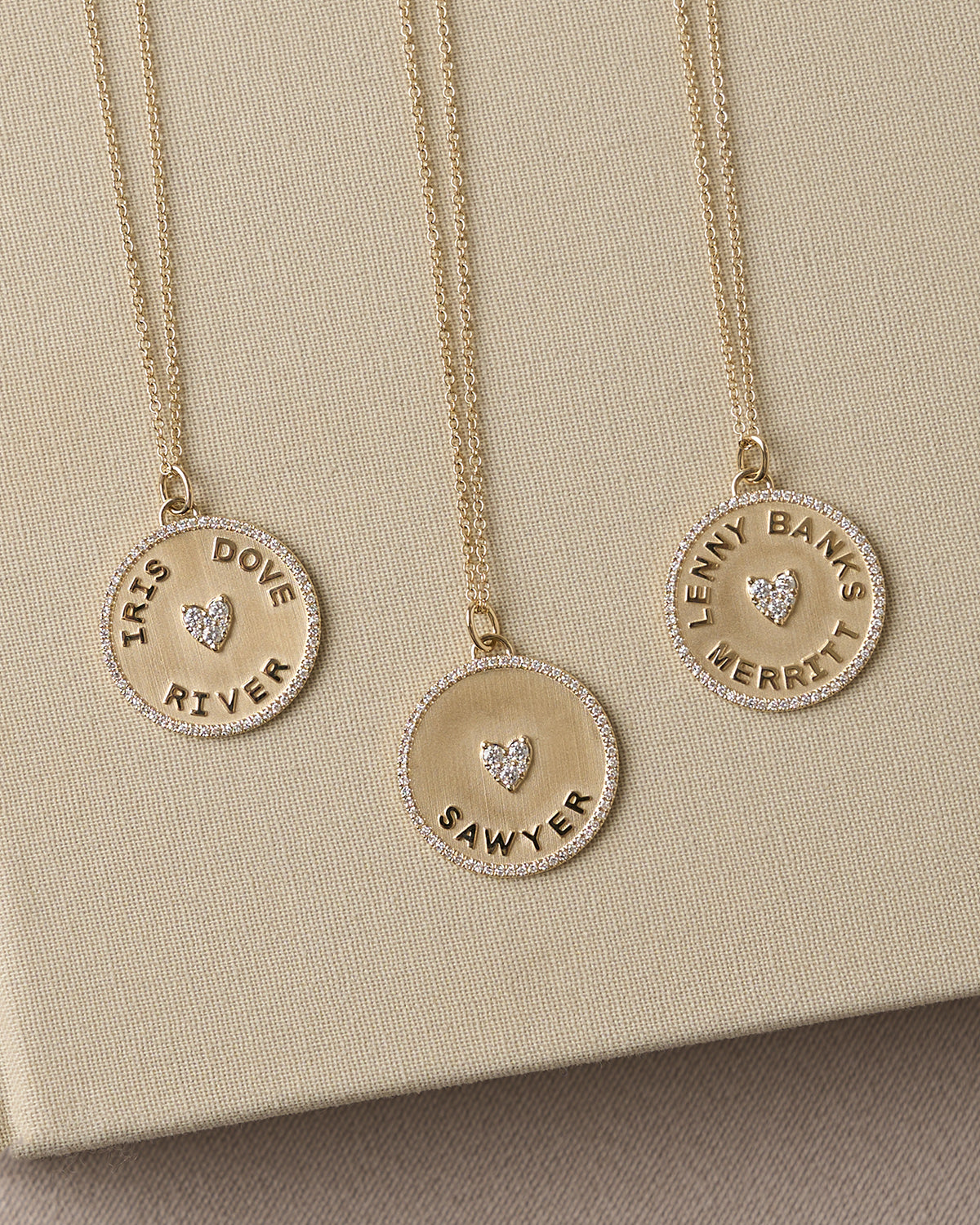 Diamond Love Letter Disc Necklace