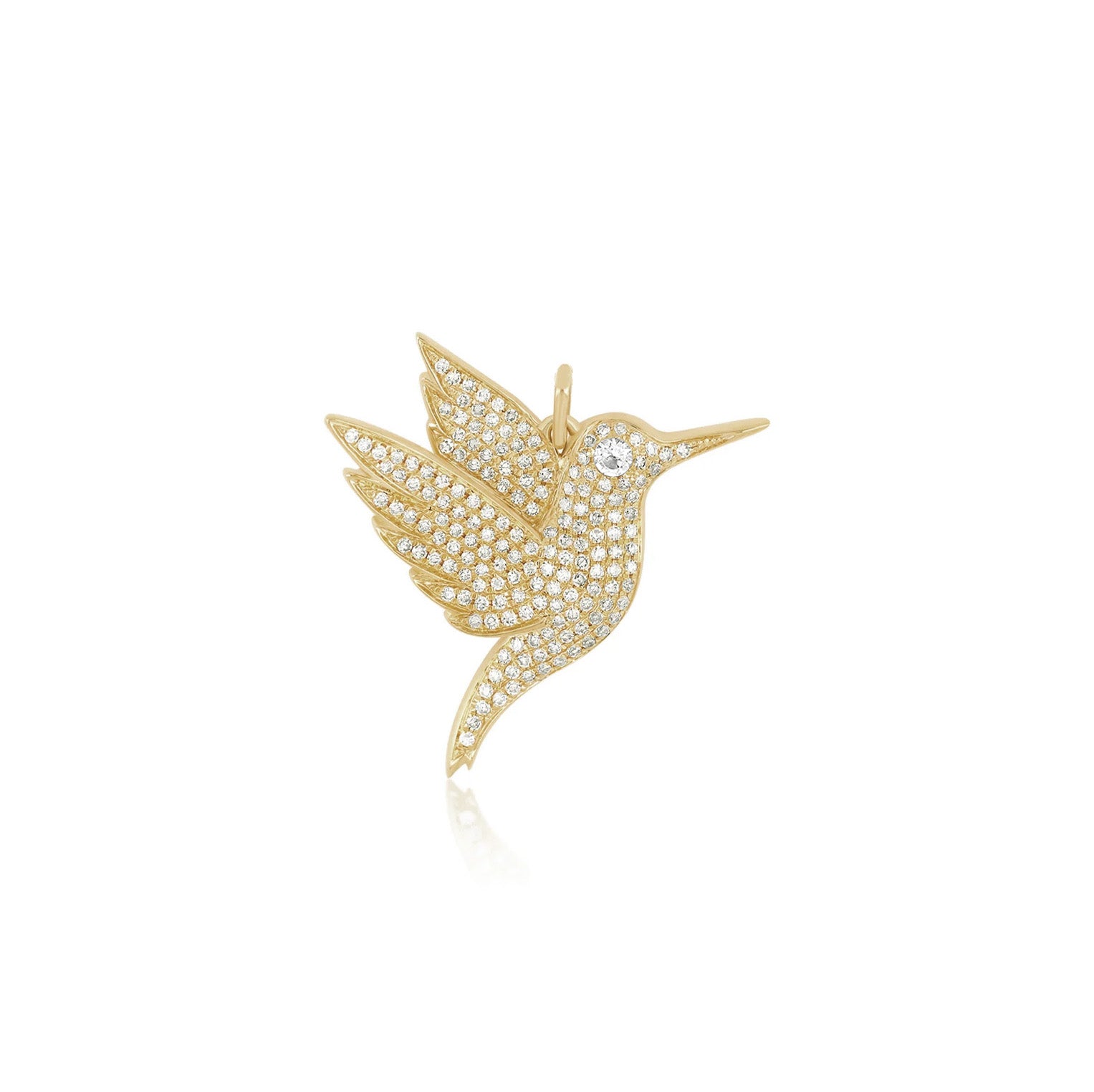 Pave Diamond Hummingbird Charm