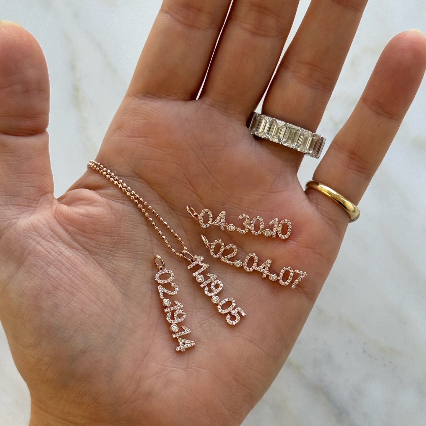 Diamond Date Charm Necklace