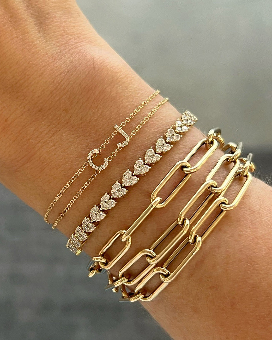 Diamond Double Chain Name Bracelet